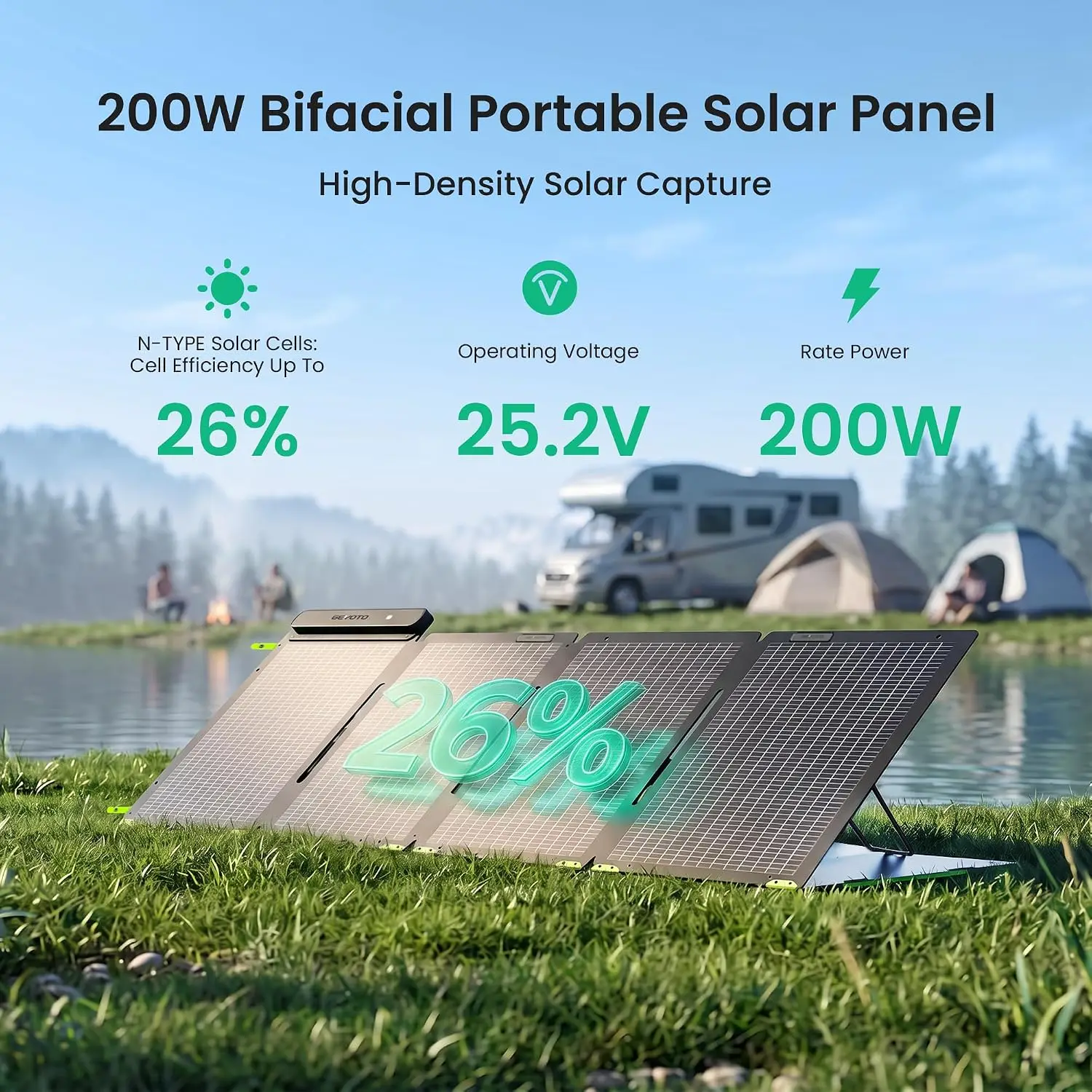แผงโซลาร์เซลล์แบบพกพา 200W สอง - Solar Panel 200W บทวิจารณ์และราคา